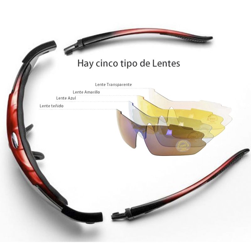 Comprar Gafas Polarizadas Rockbros 5 Lentes en Electroshopy - Ángulo 3
